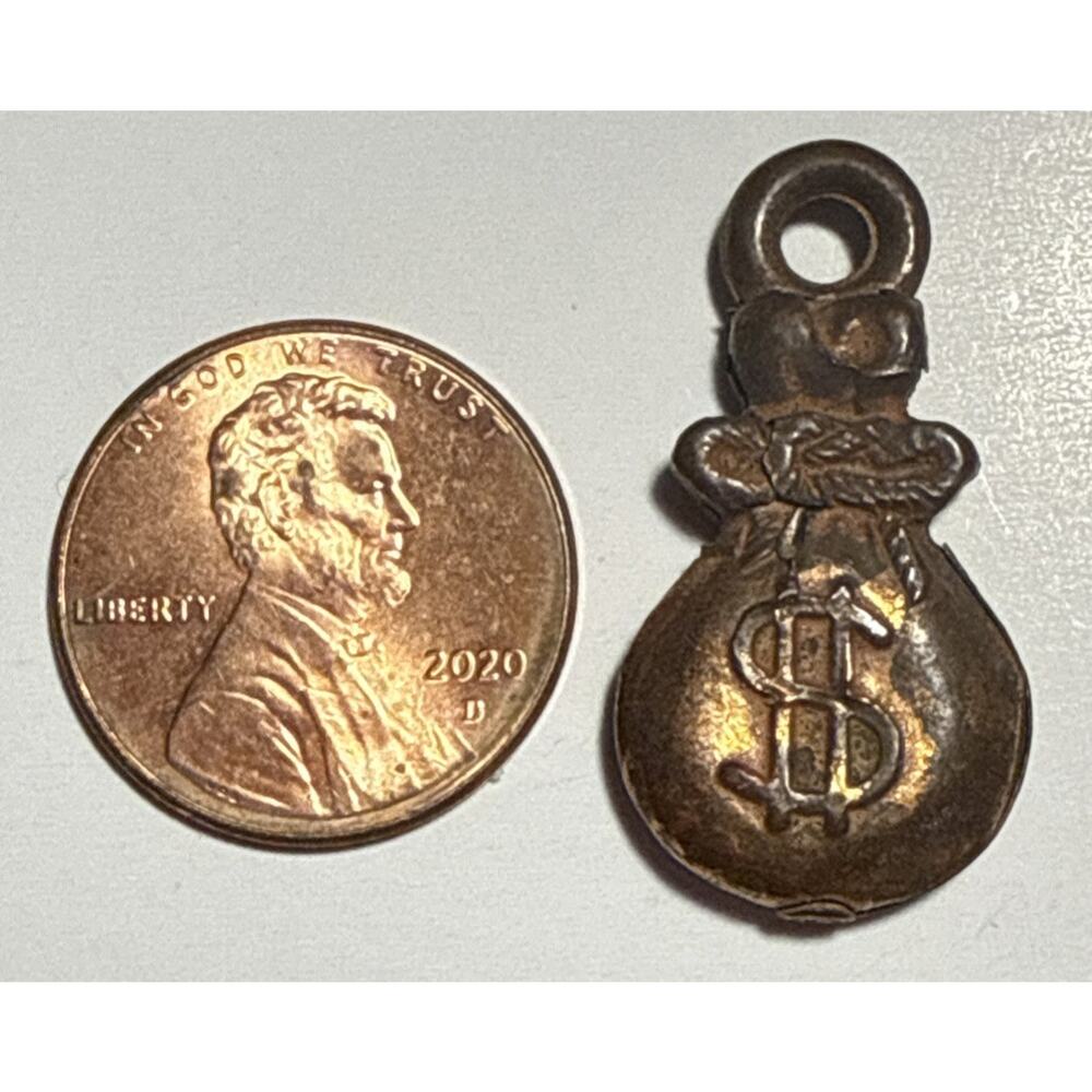 Vintage‎ Cracker Jack Money Bag Metallic Charm 1L